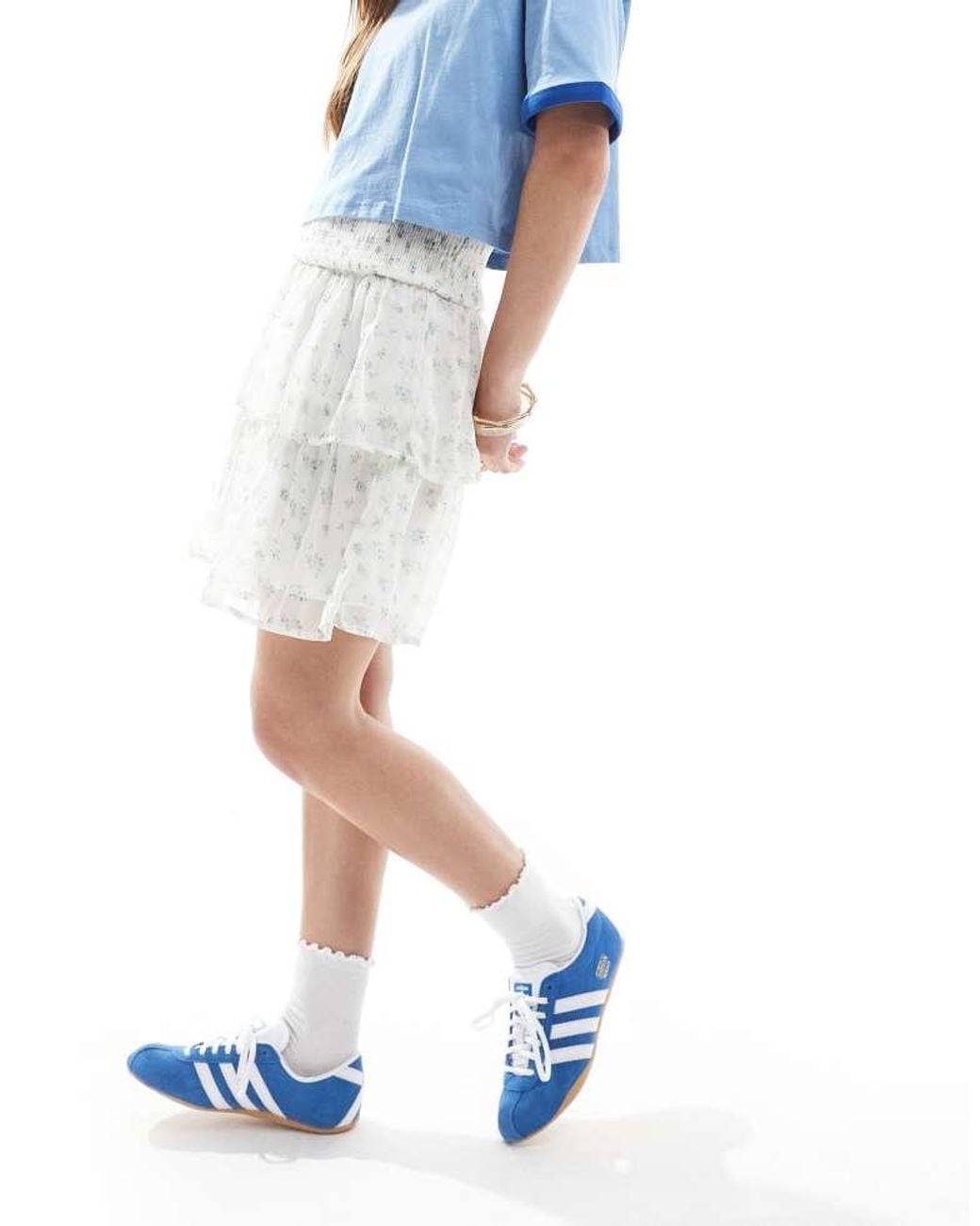 Vero Moda White Smilla Tiered Mini Skirt