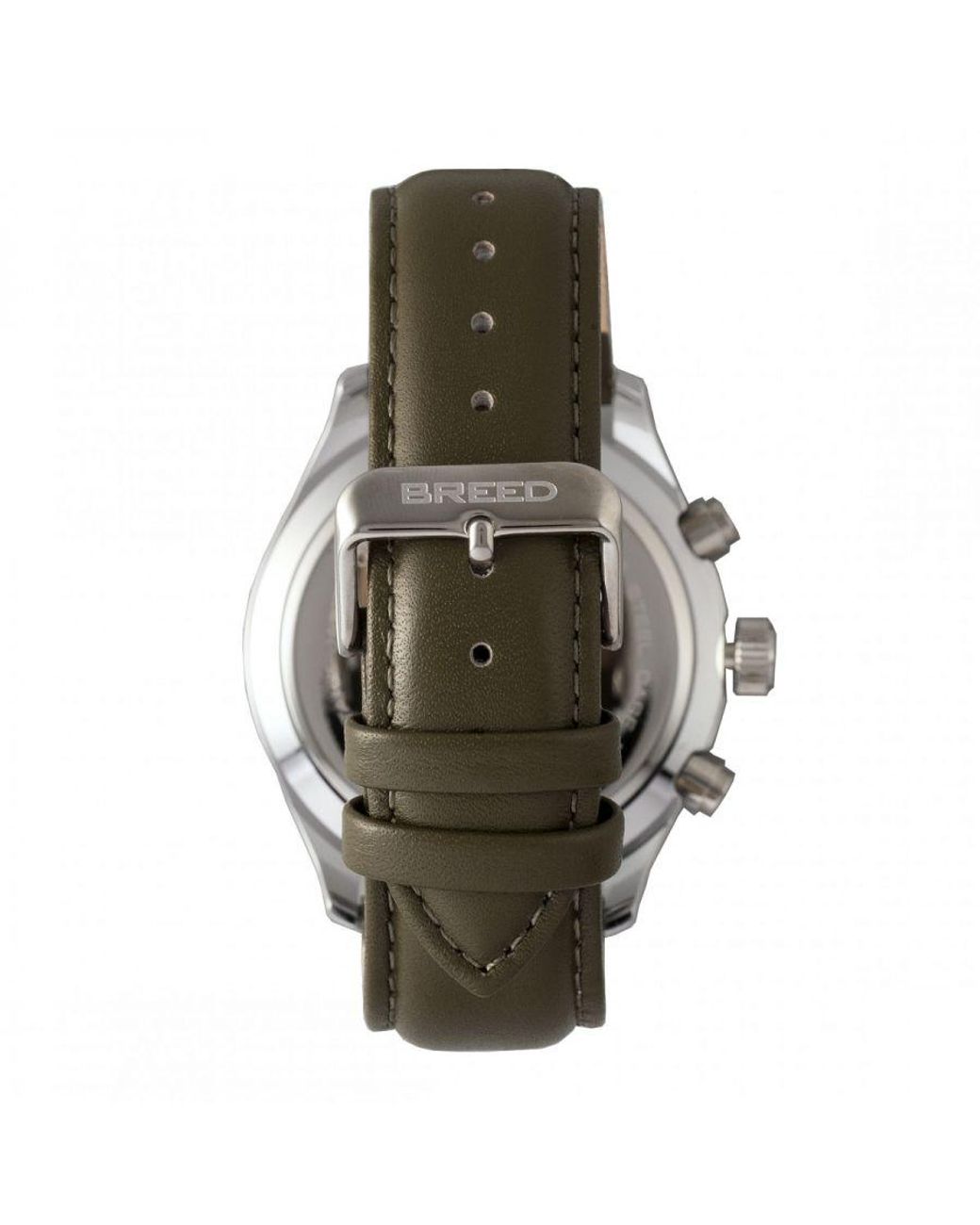 Breed Green Maverick Chronograph Leather-Band Watch W/Date for men