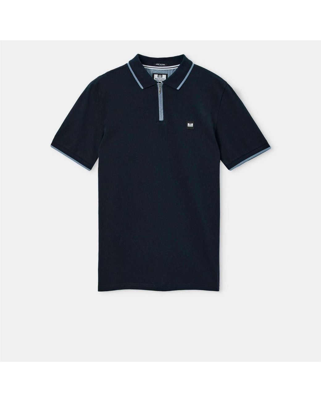 Weekend Offender Blue Monti Zip Polo Shirt for men
