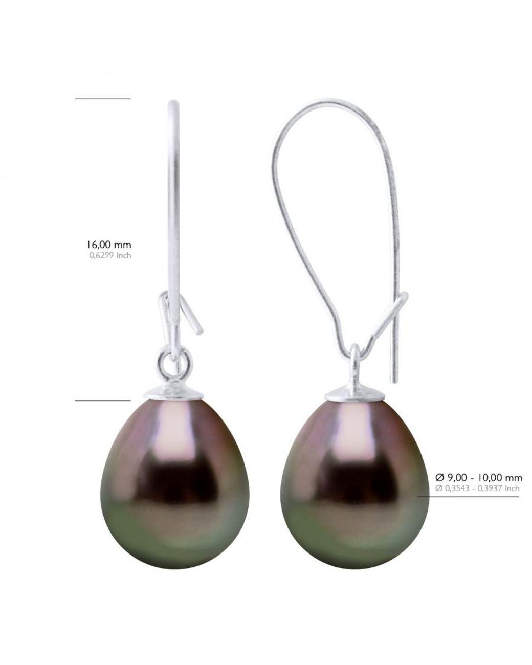 Ateliers Saint Germain White Earrings Real Cultured Tahiti Pearls Pear 9-10 Mm