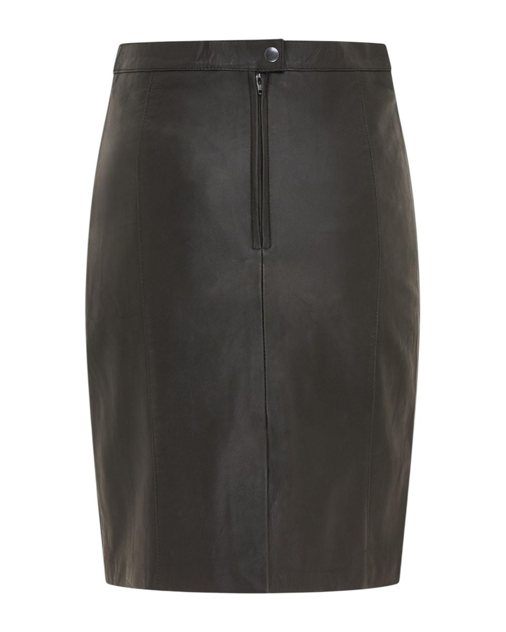 Infinity Leather Black Biker Pencil Long Midi Skirt