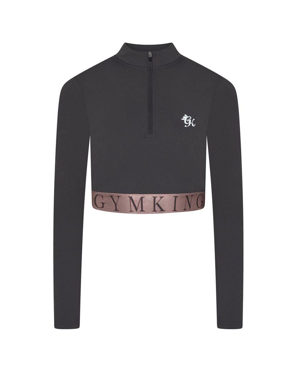 Gym King Gray Impact Zip Crop Top