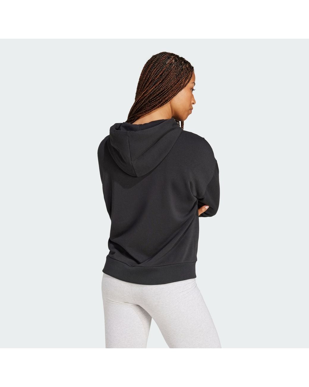 Adidas Black Essentials Small Logo French Terry Hoodie