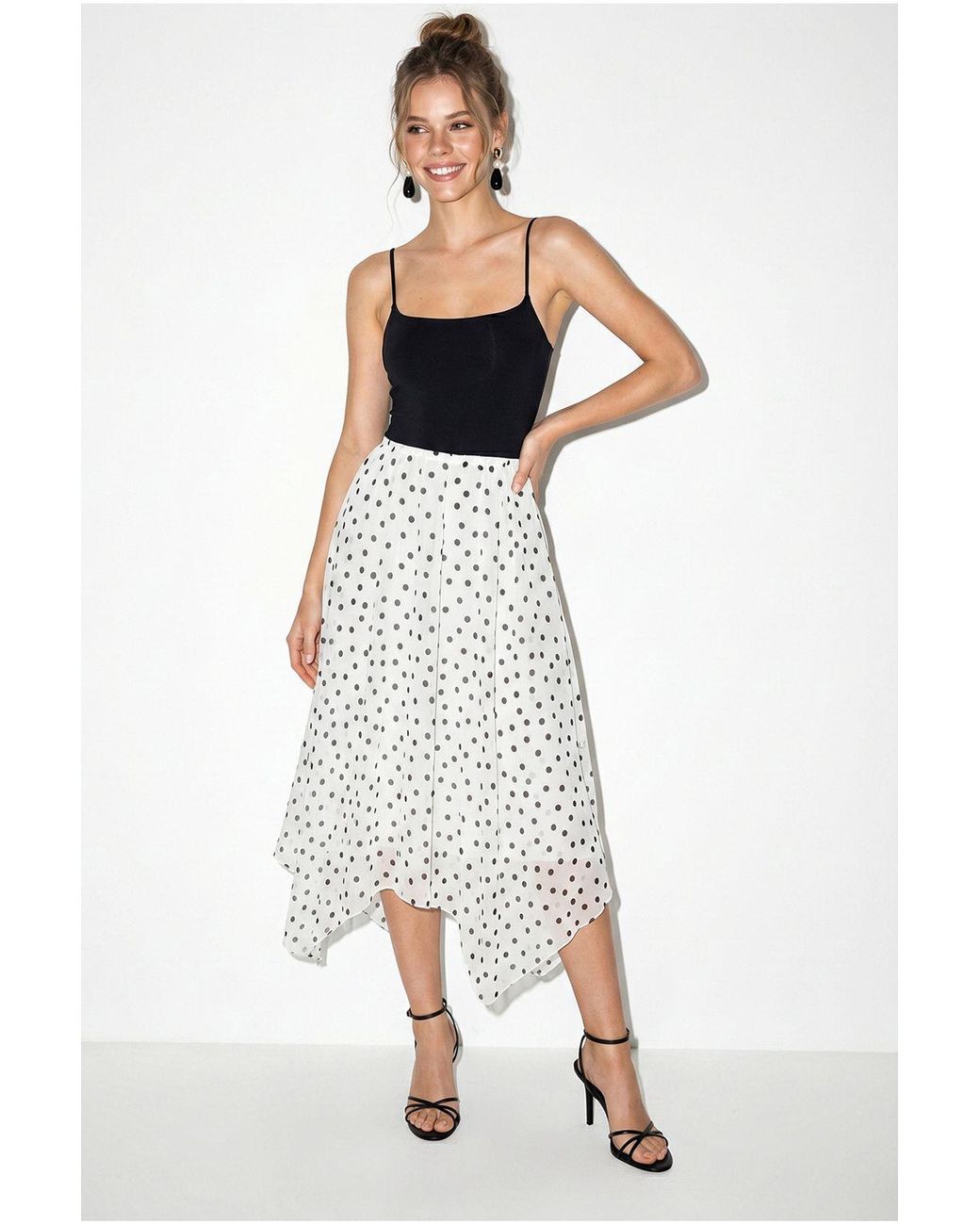 Bianco Lucci White Elastane Skirt