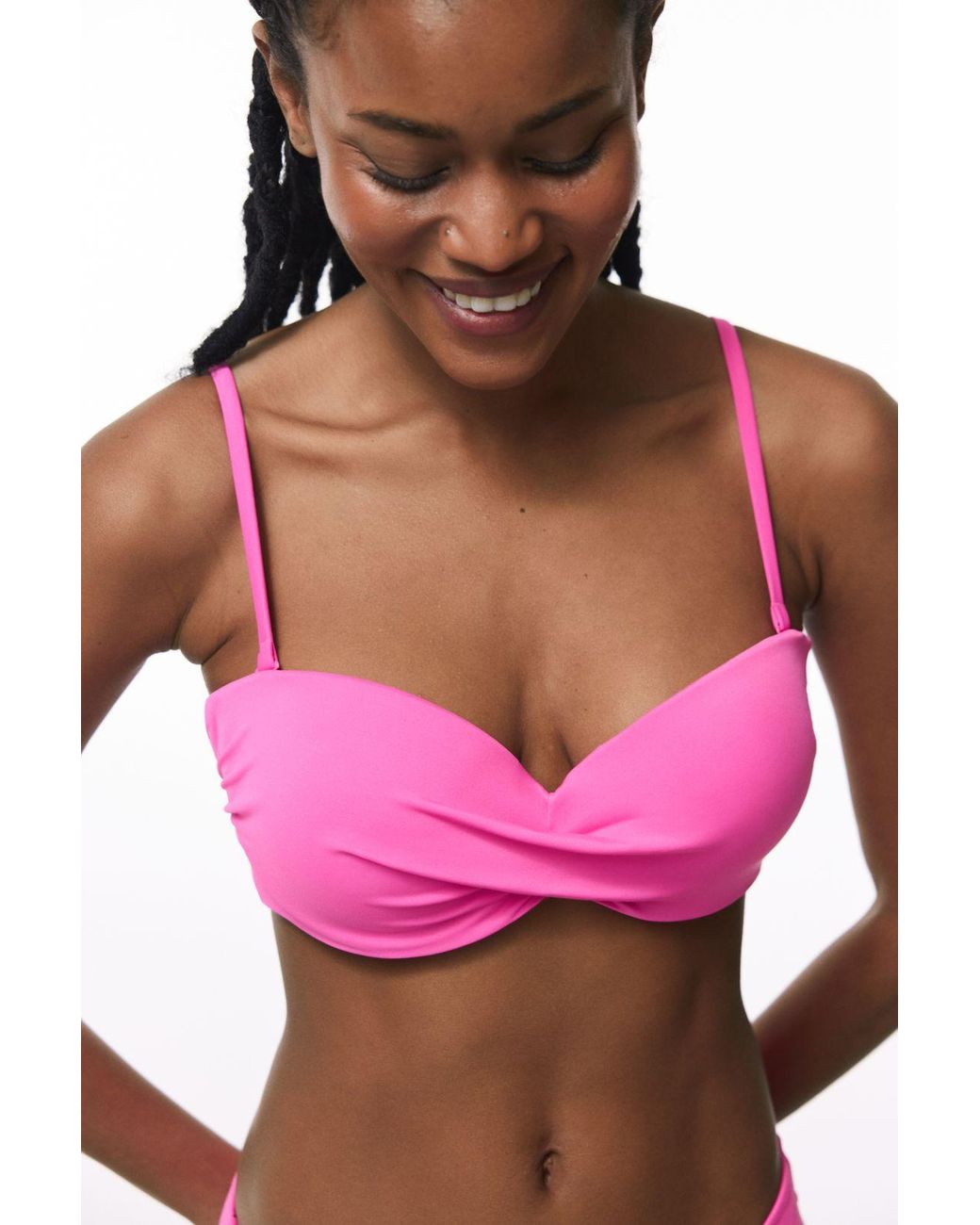 Penti Pink Solid Push-Up Underwire Bikini Top