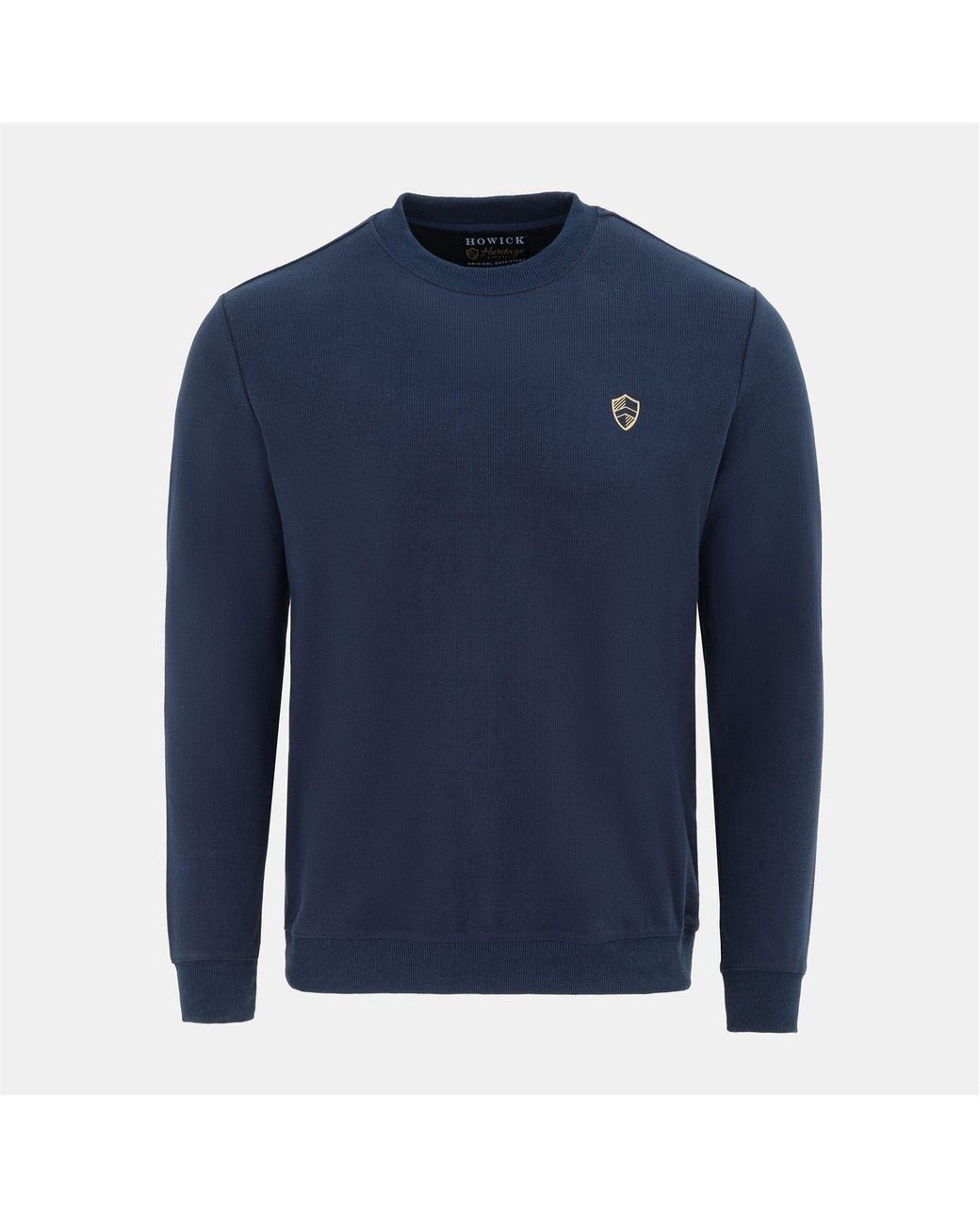 Howick Blue Crew Neck Jumper for men