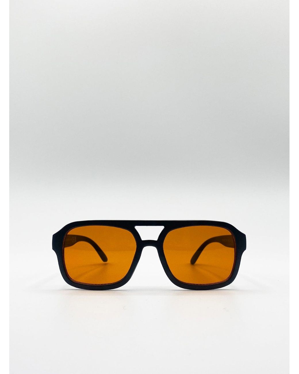 SVNX Orange 70's Navigator Sunglasses