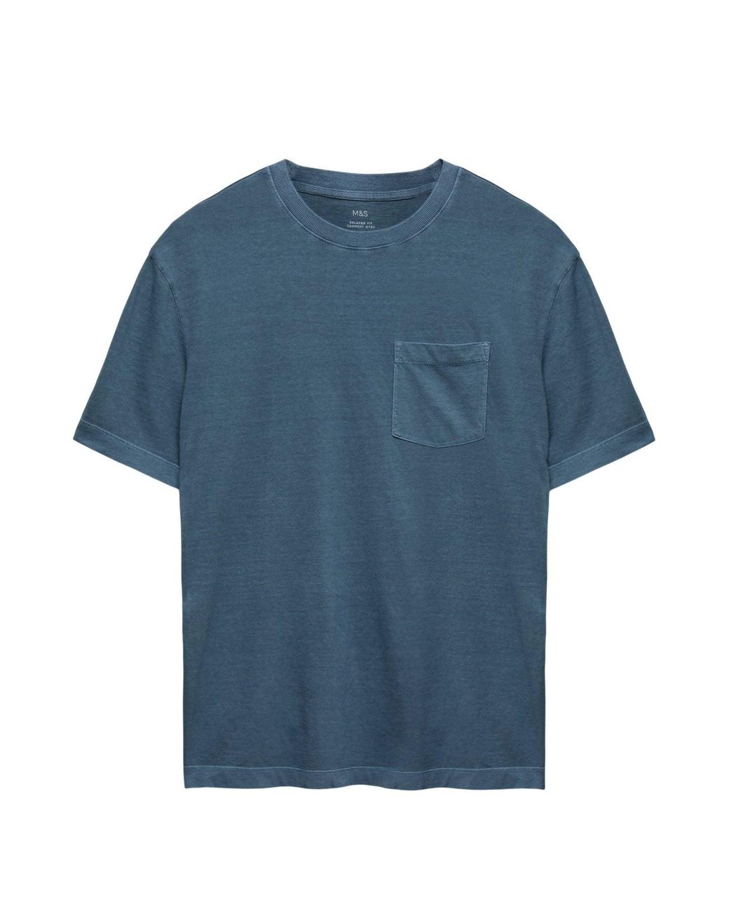 Secret Label Blue Cotton Pocket T-Shirt for men