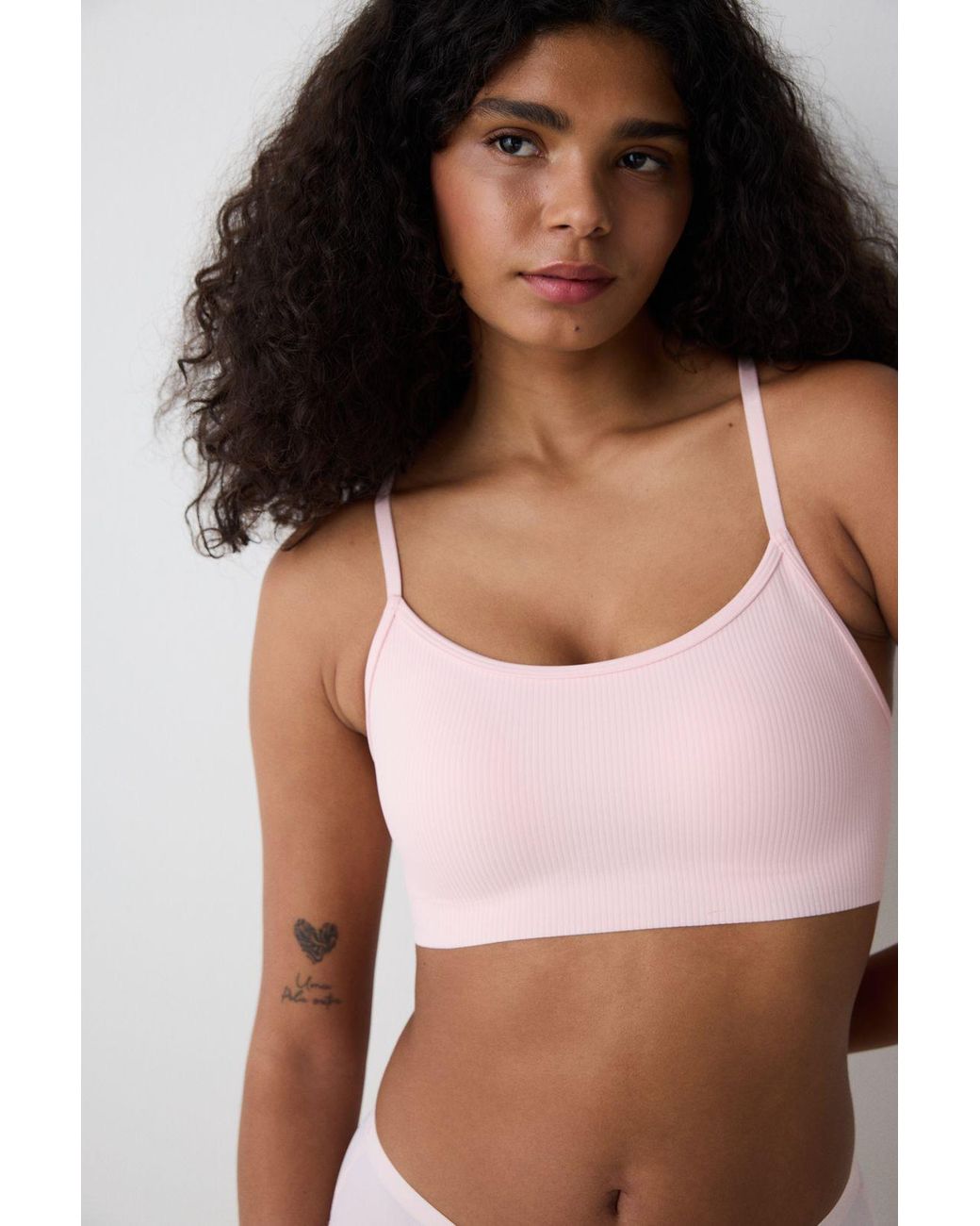 Penti Brown Ribbed Knit Cropped Bralet Camisole