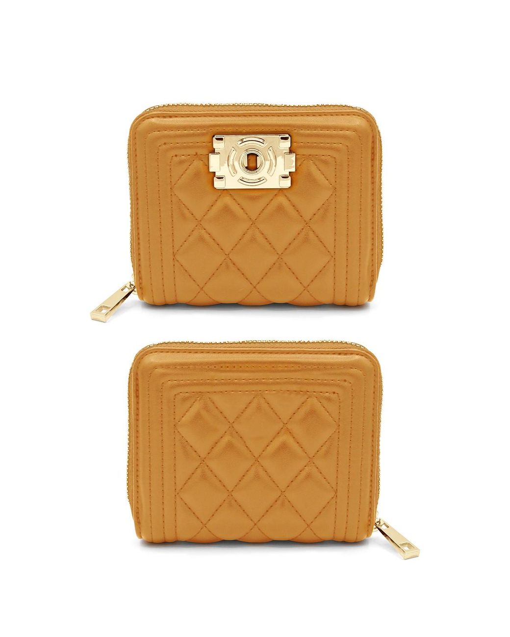 Ateliers Saint Germain Metallic Zipped Quilted Wallet