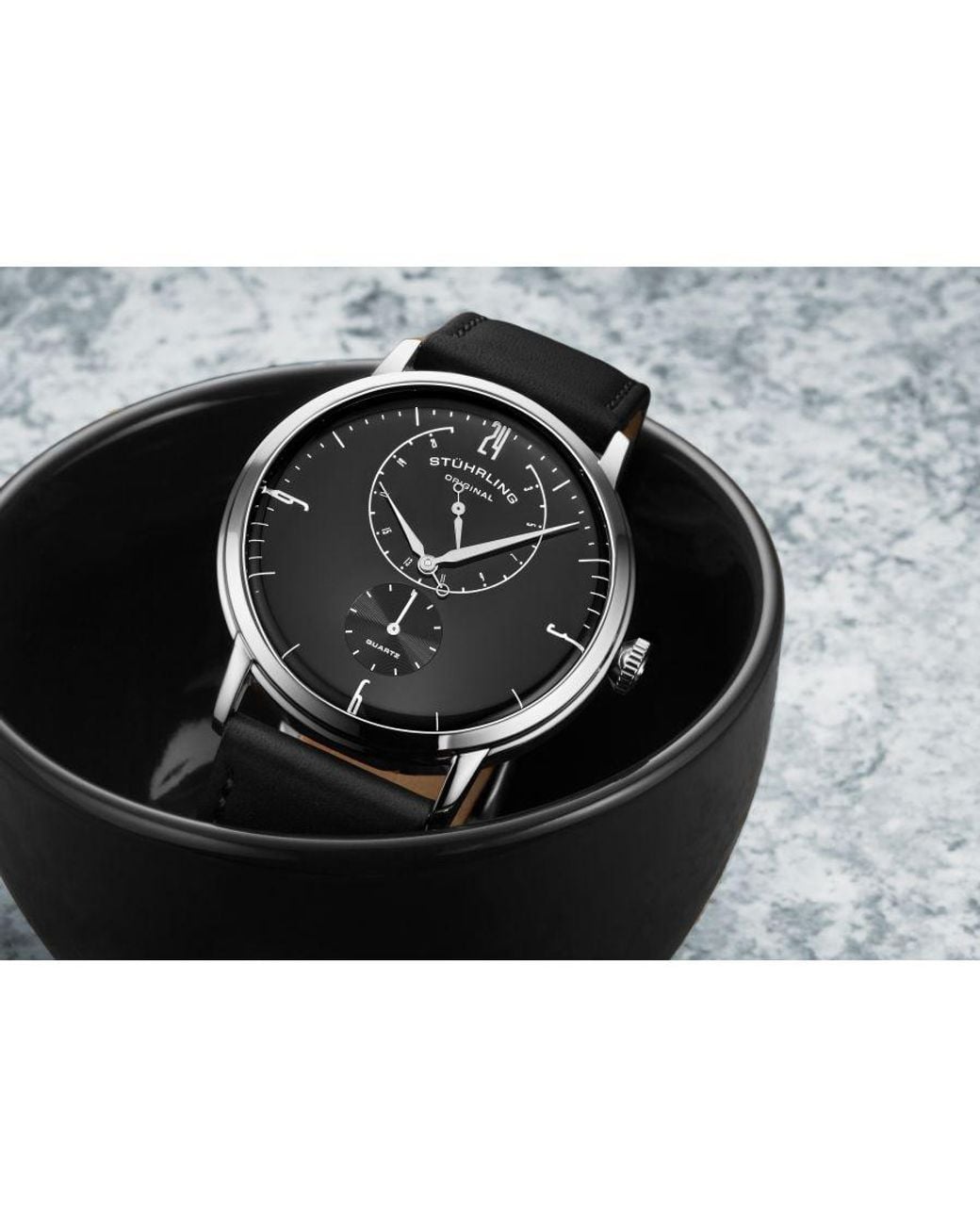 Stuhrling Black Cabaletta 3969 Quartz 42Mm Classic for men