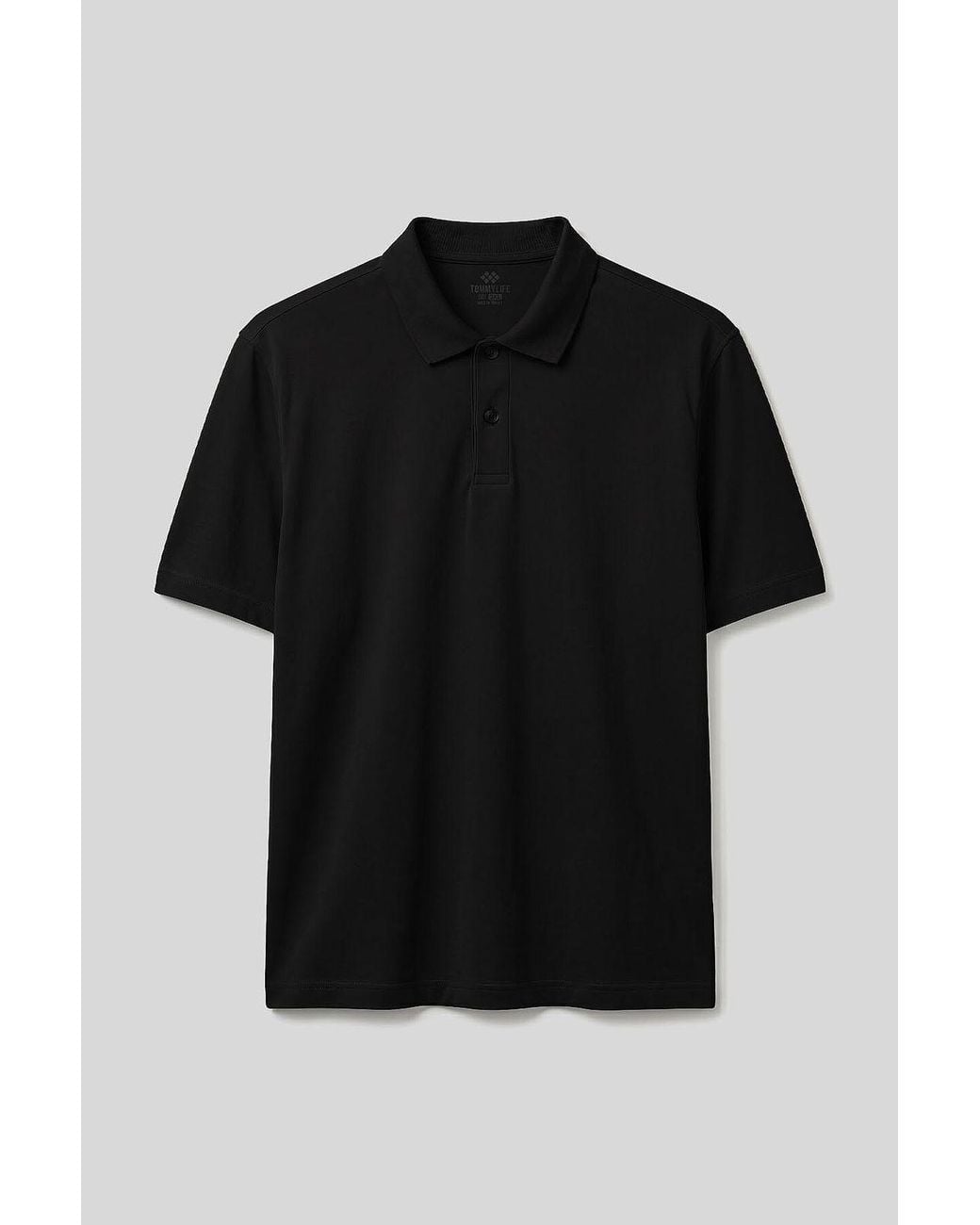 TOMMY LIFE Black Cotton-Blend T-Shirt for men
