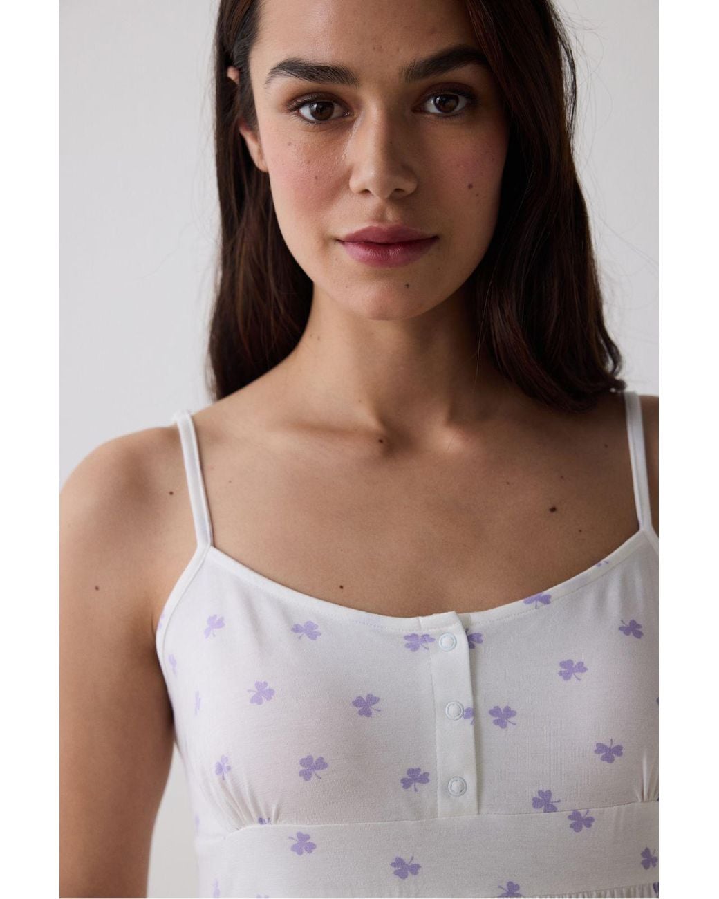 Penti White Lana Printed Broken Pajama Set
