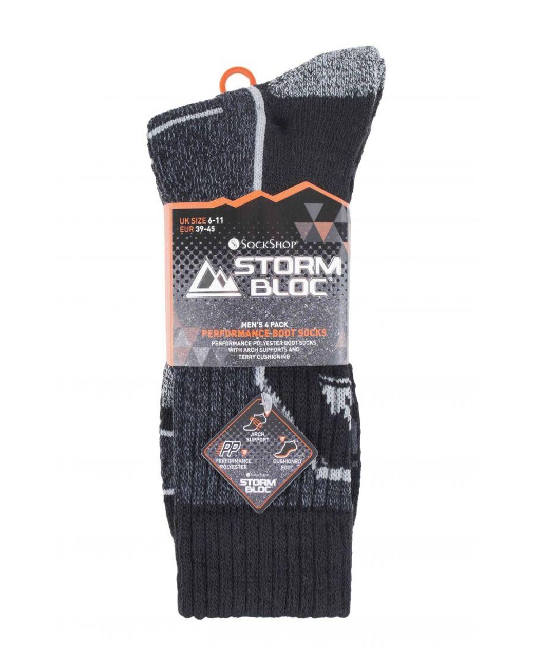 Storm Bloc Blue 4 Pack Cushion Lightweight Hiking Boot Socks For Warm Weather for men