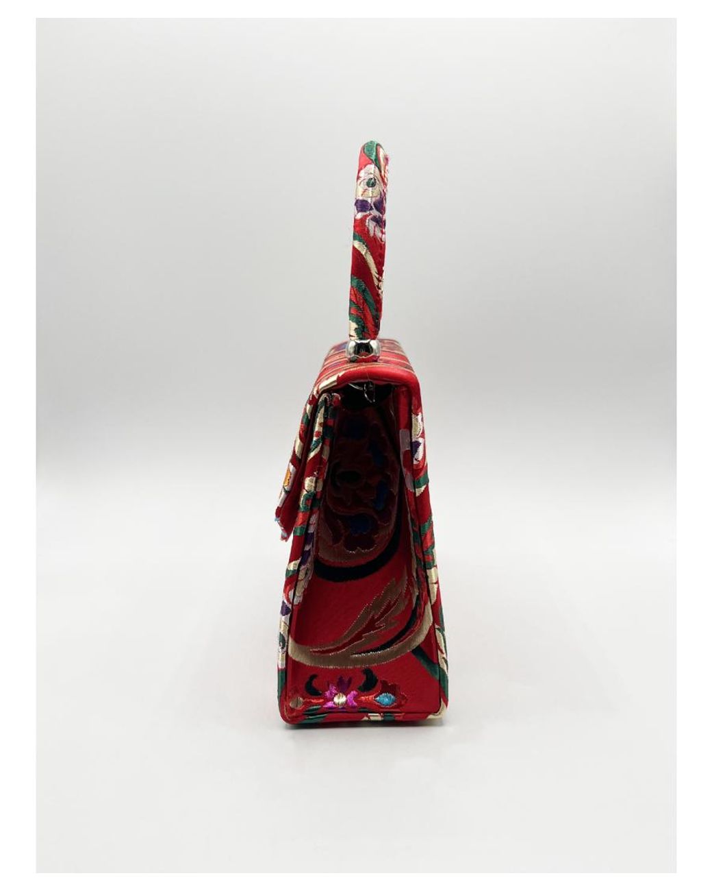 SVNX Satin Embroidered Top Handle Bag