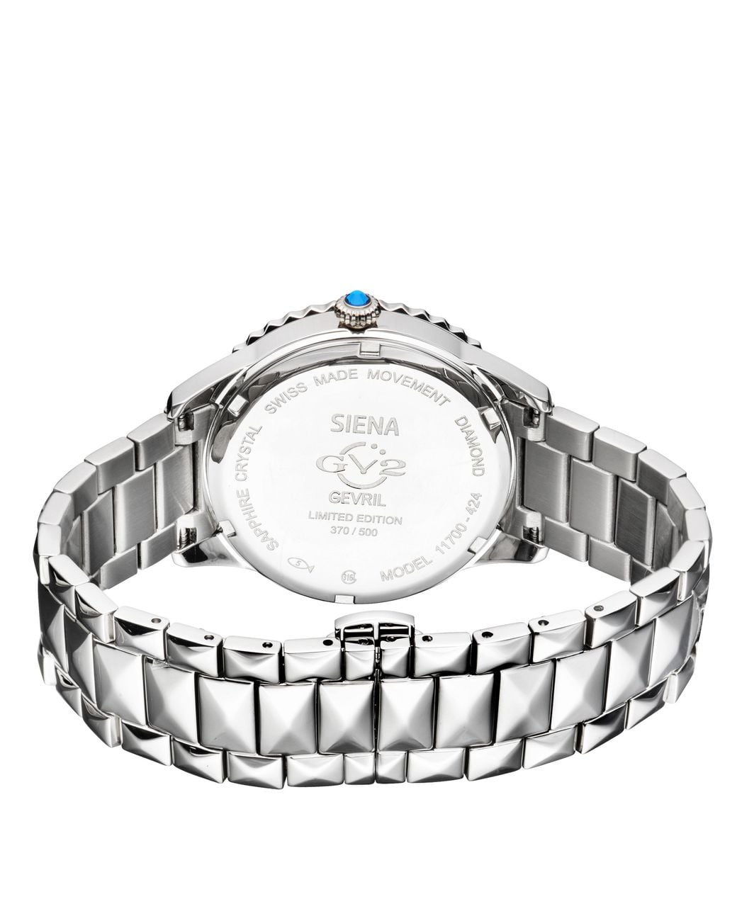 Gv2 Metallic Siena Swiss Quartz Diamonds Dial Stainless Steel Watch