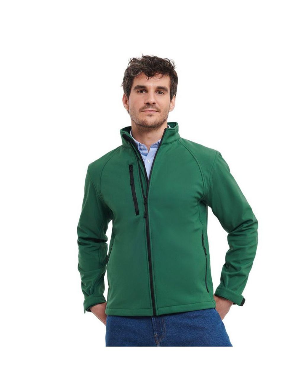 Russell Green Soft Shell Jacket (Bottle) for men
