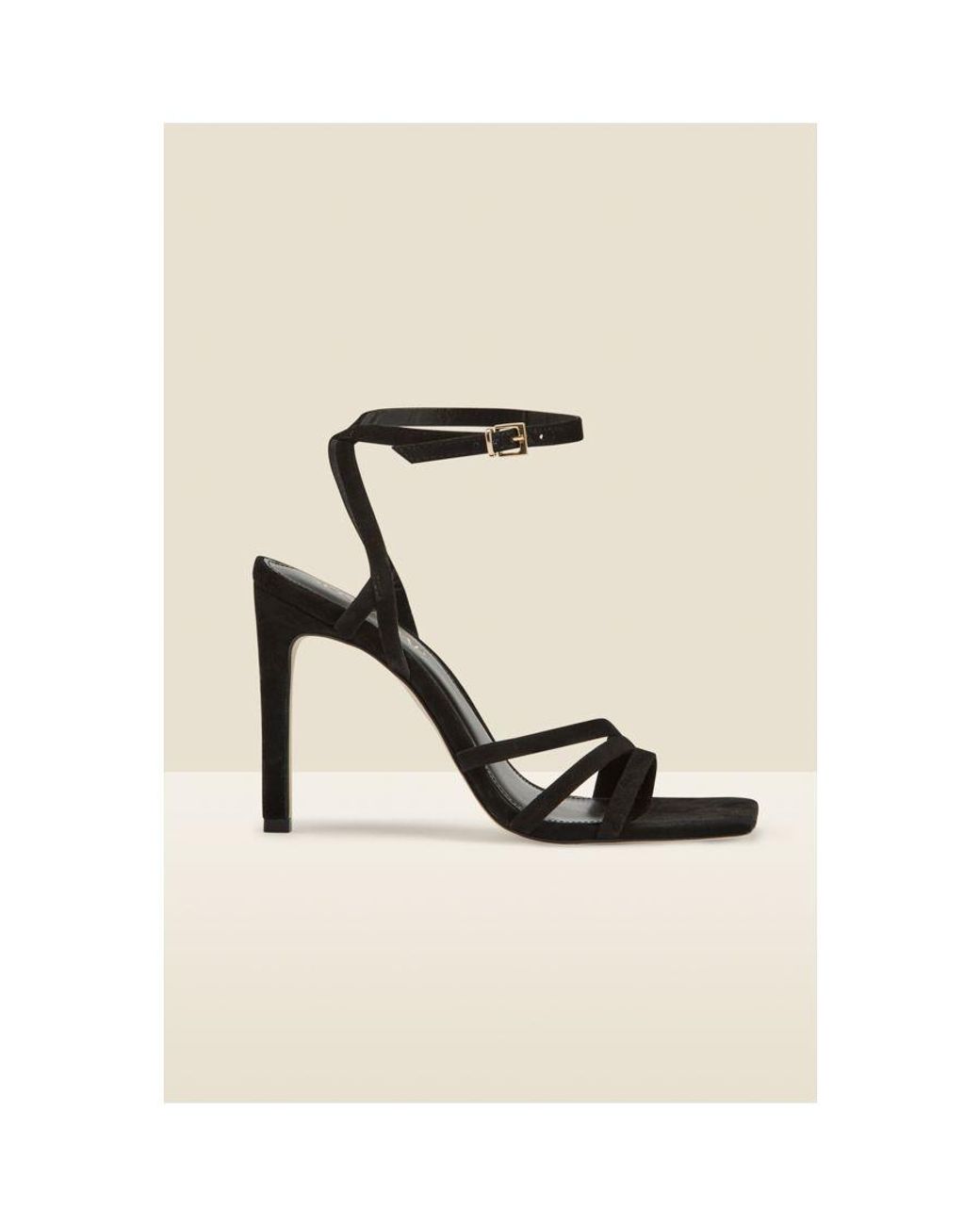 Sosandar White Adelaide Suede Multi Strap Square Toe Sandal