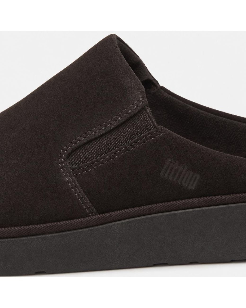 Fitflop Brown Gen-Ff Elasticated Suede Mules Sandals Chocolate Nylon