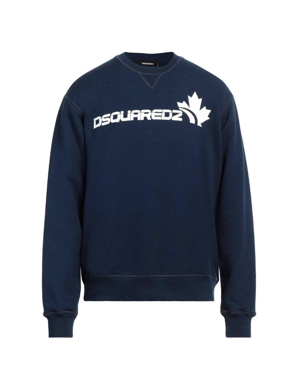 DSquared² Blue Bold Maple Leaf Logo Sweatshirt Cotton for men