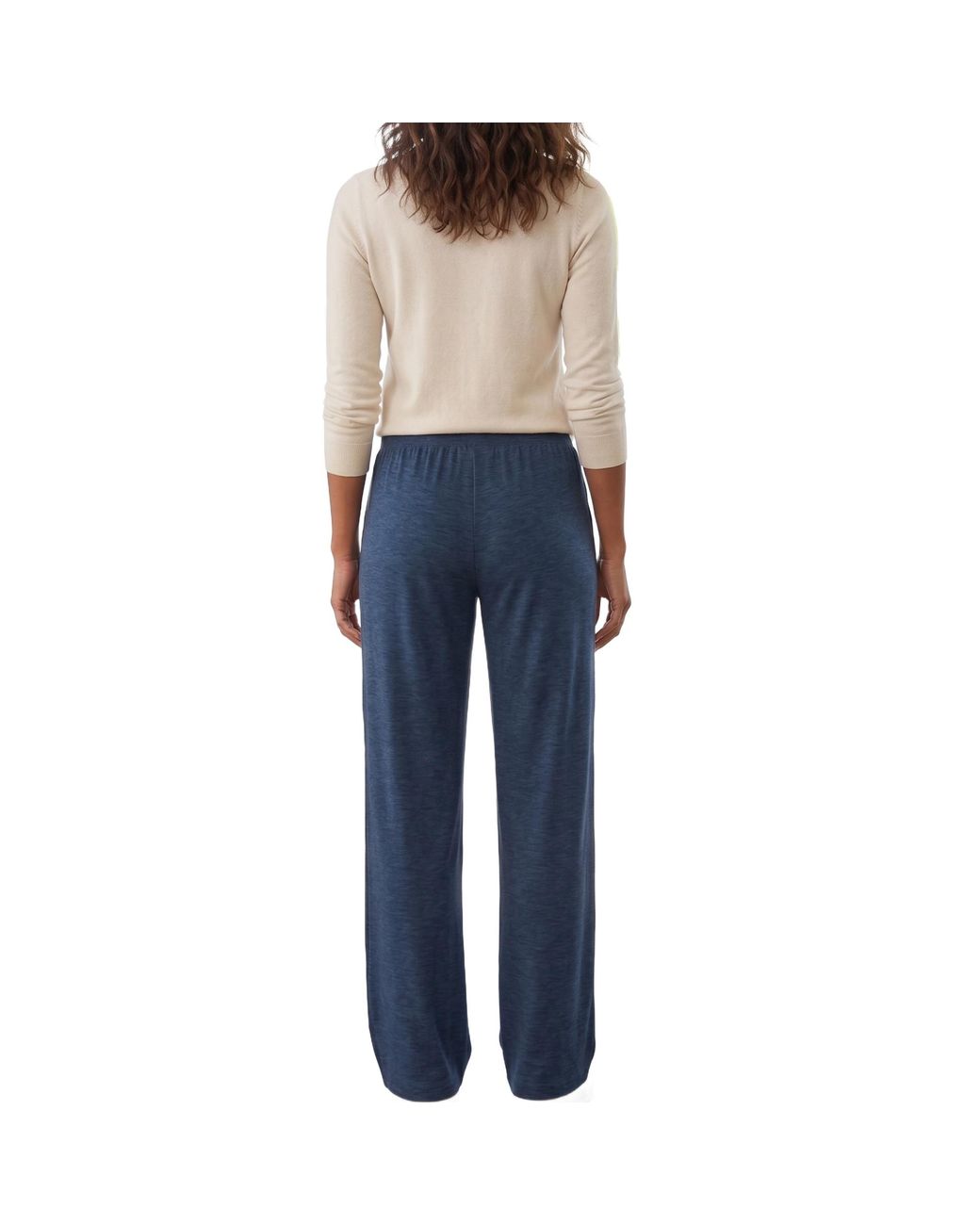 Kenneth Cole Blue Leggings Pull On Wide Leg Trouser Rise Stretchable Bottom