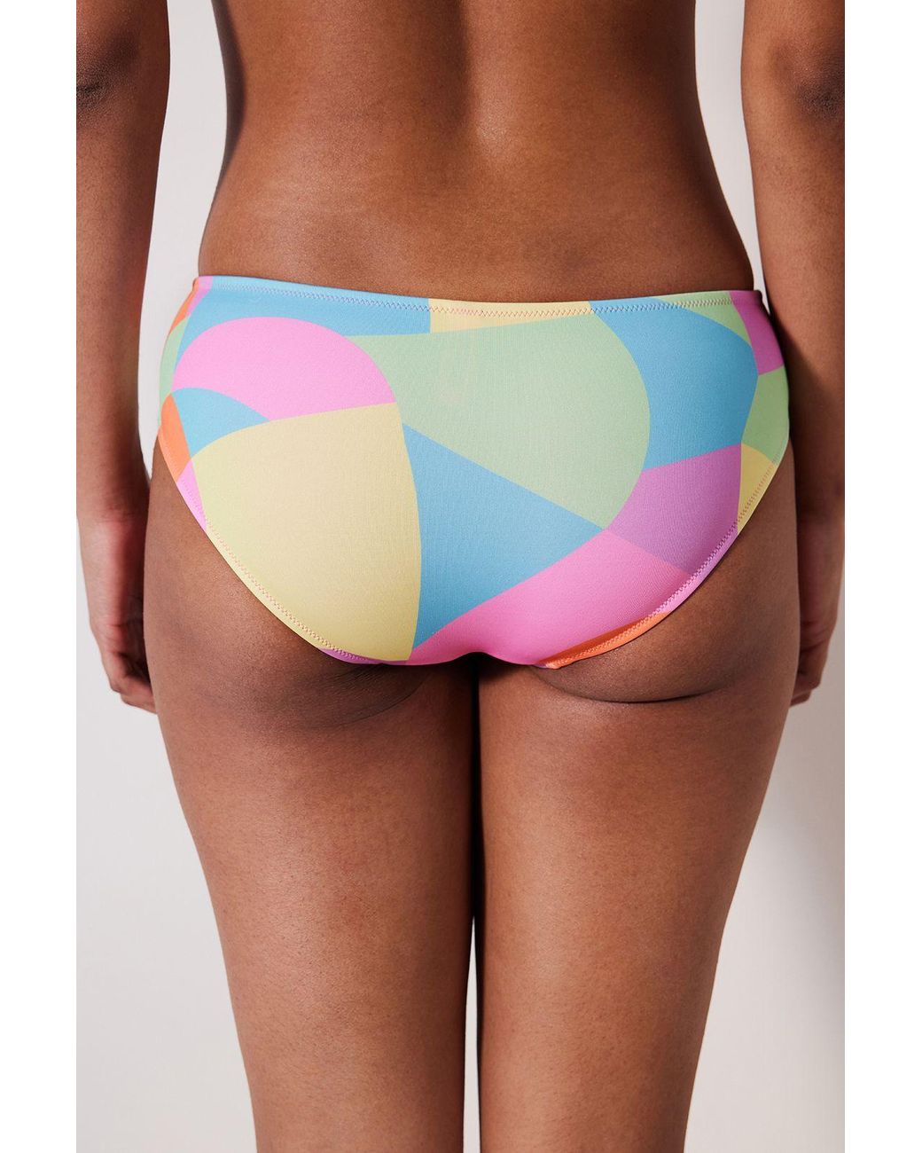 Penti Blue Geometric Mid-Waist Hipster Bikini Bottoms