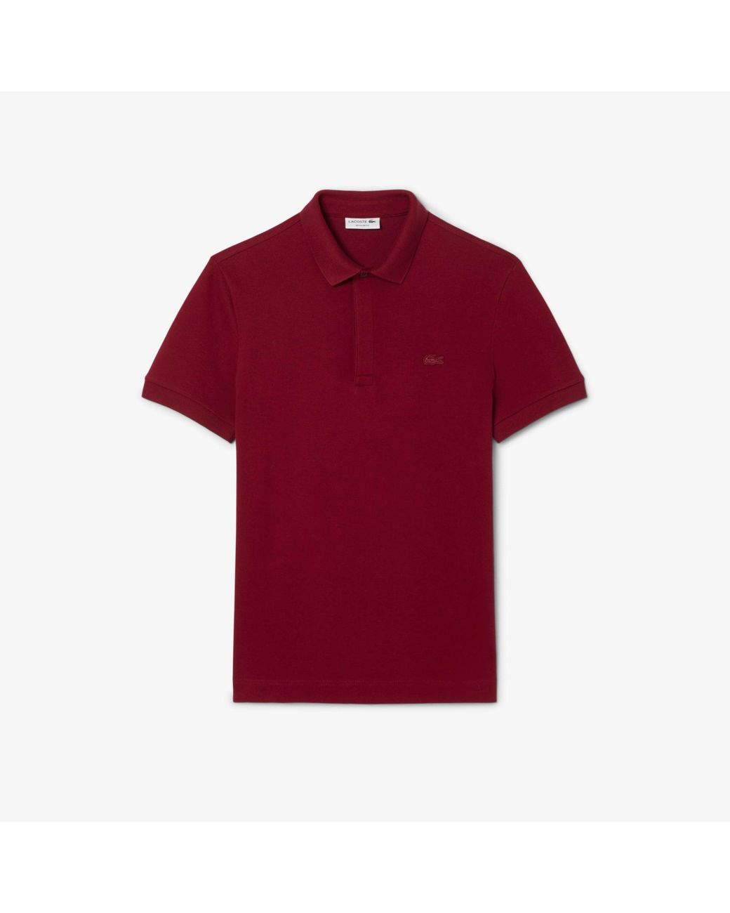 Lacoste Red Paris Strech Pique Polo Shirt Bordeaux for men