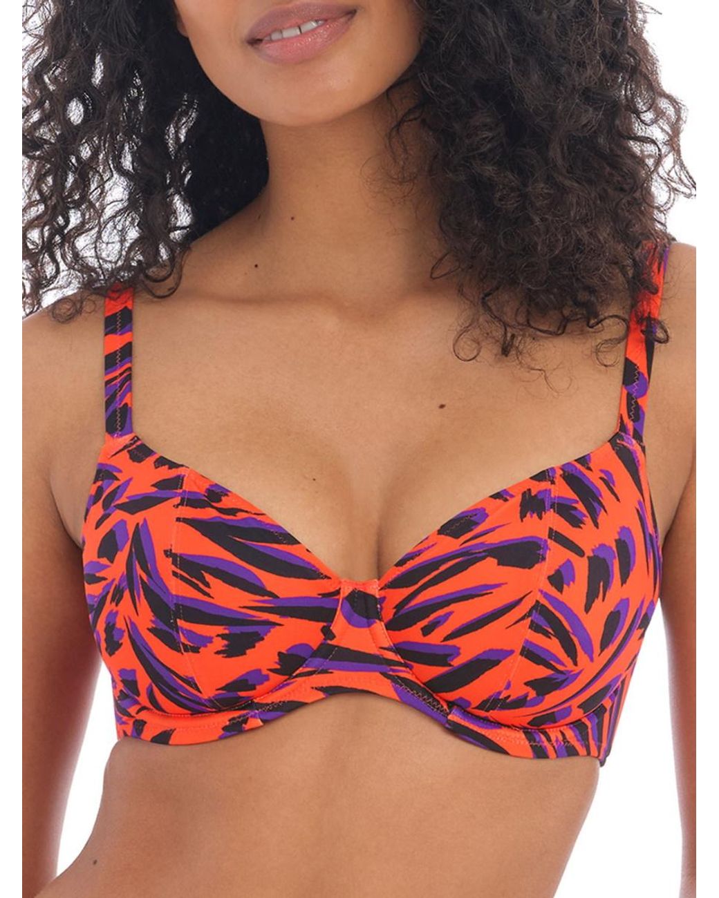 Freya Red Tiger Bay Plunge Bikini Top
