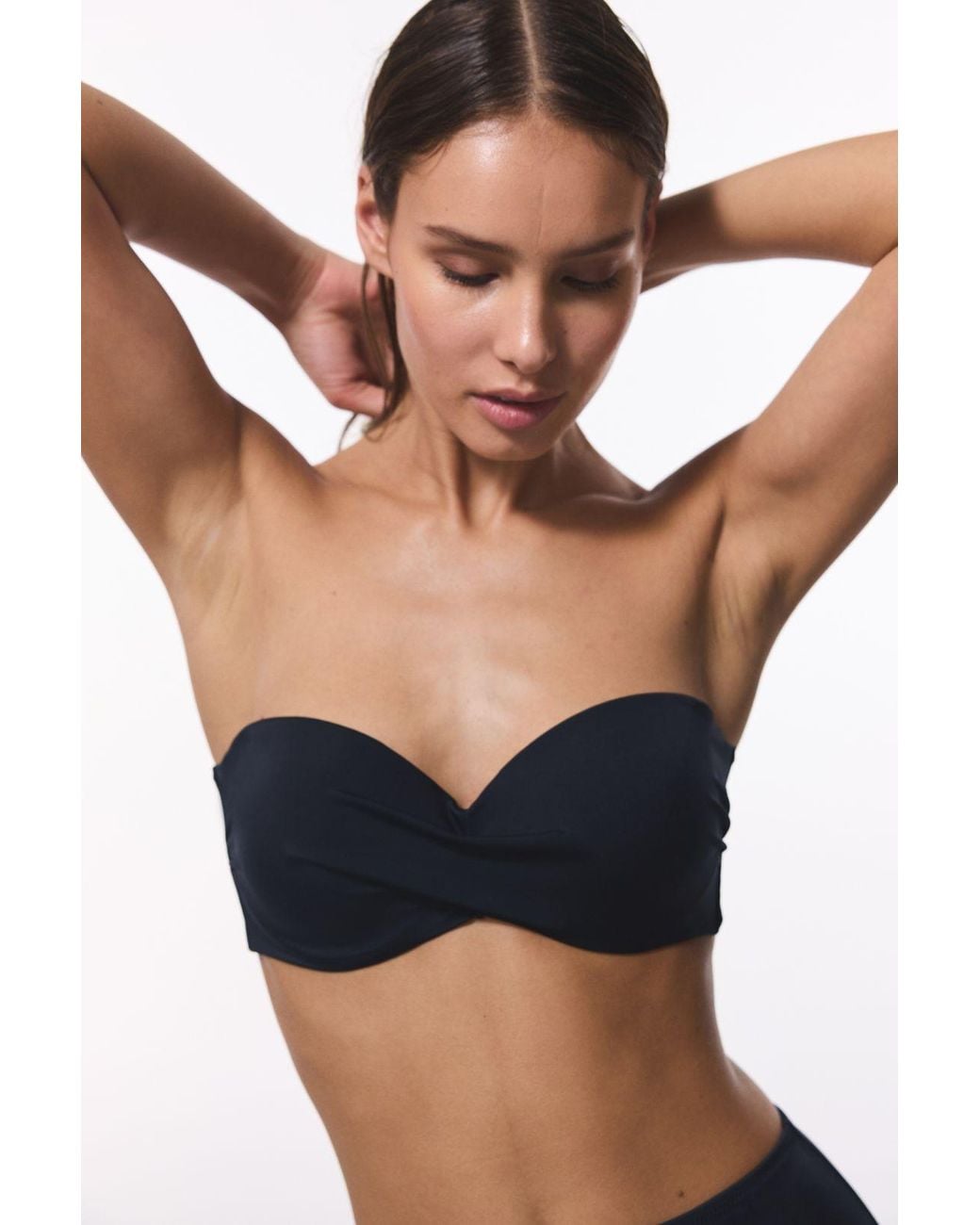Penti Black Bandeau Bikini Top With Removable Straps