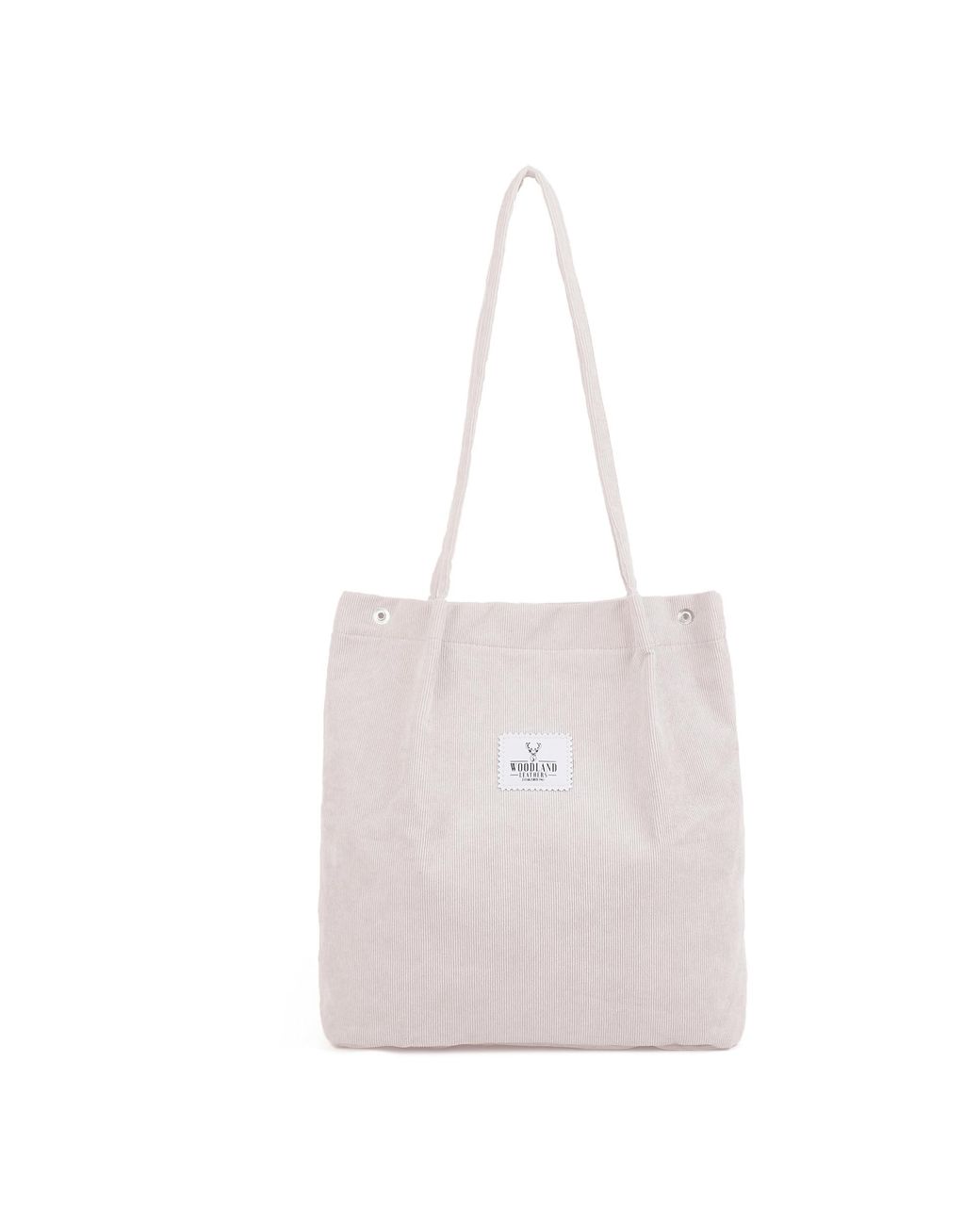 Woodland Leathers White Corduroy Tote Bag, Water Resistant Shoulder