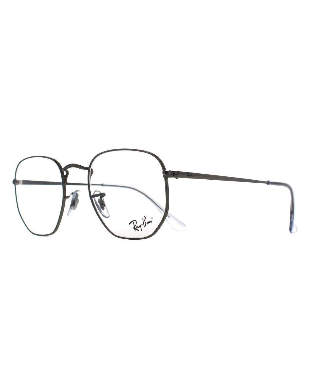 Ray-Ban Brown Square Rx6448 Hexagonal Metal