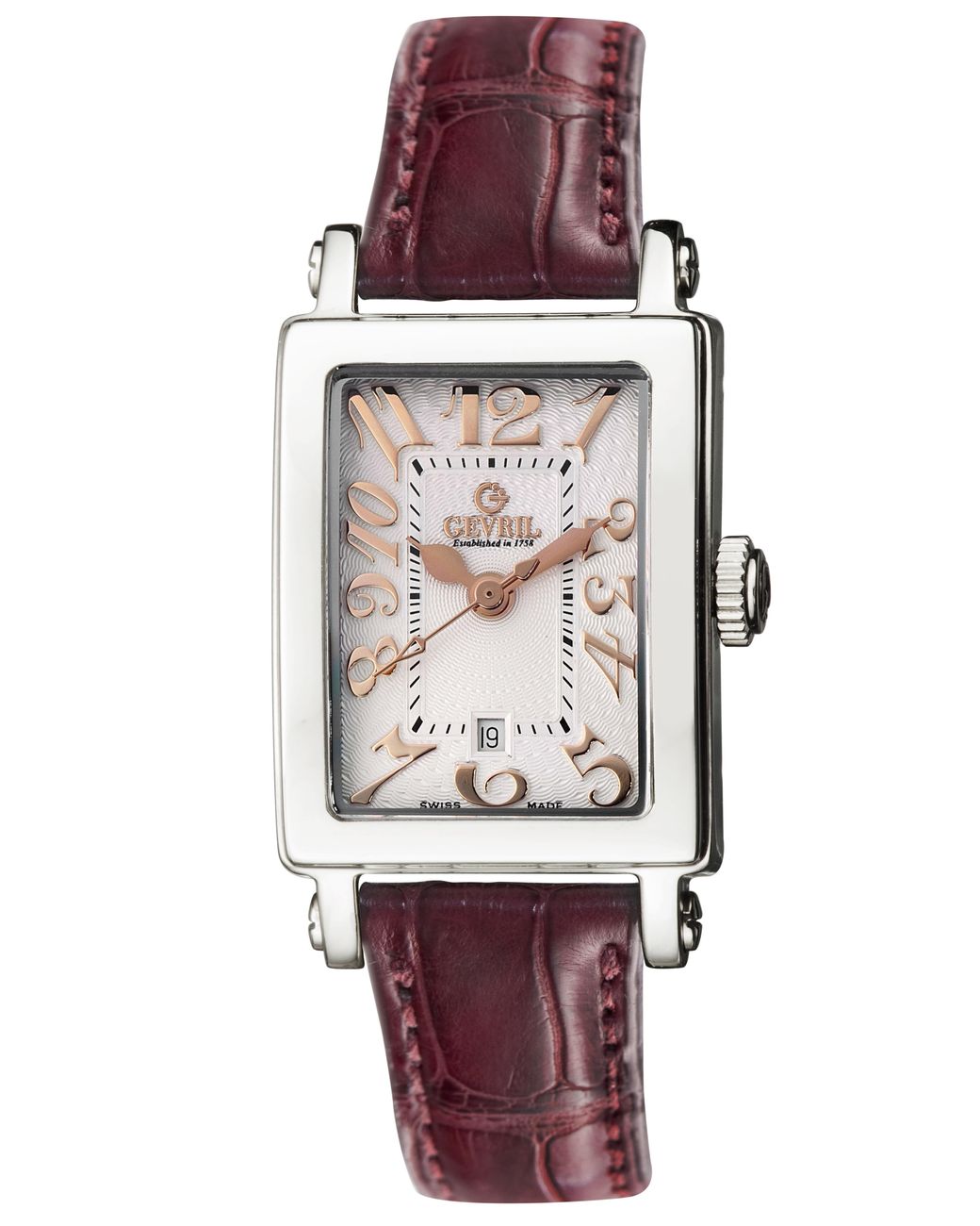 Gevril Red Super Mini Dial Calfskin Leather Watch