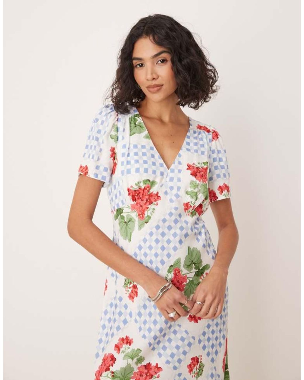 Nobody's Child Natural Flora Midi Tea Dress