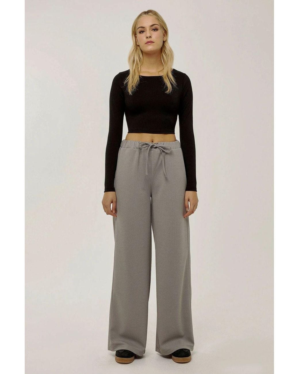 Hiccup Gray High Waist Wide Leg Sweatpants