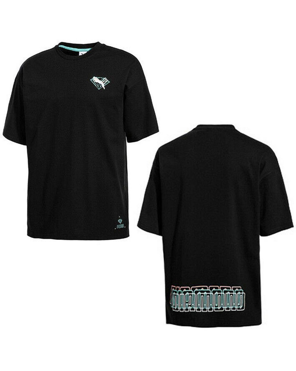 PUMA Black X Diamond Supply Short Sleeve Crew Neck T-Shirt 578232 01 Cotton for men