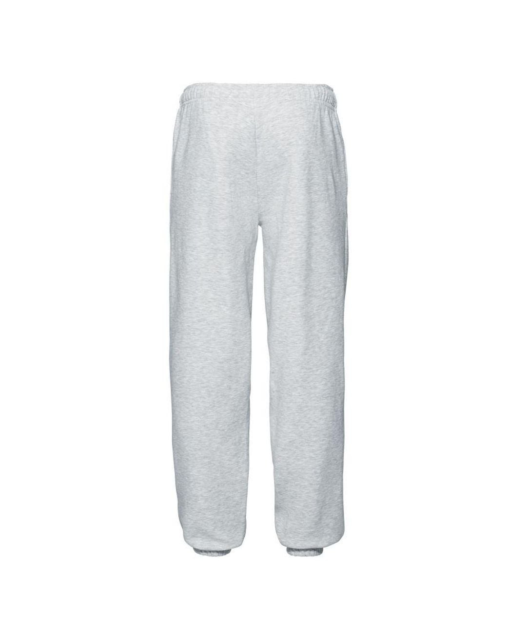 Fruit Of The Loom Gray Premium Elasticated Cuff Jogging Bottoms (Heather) for men