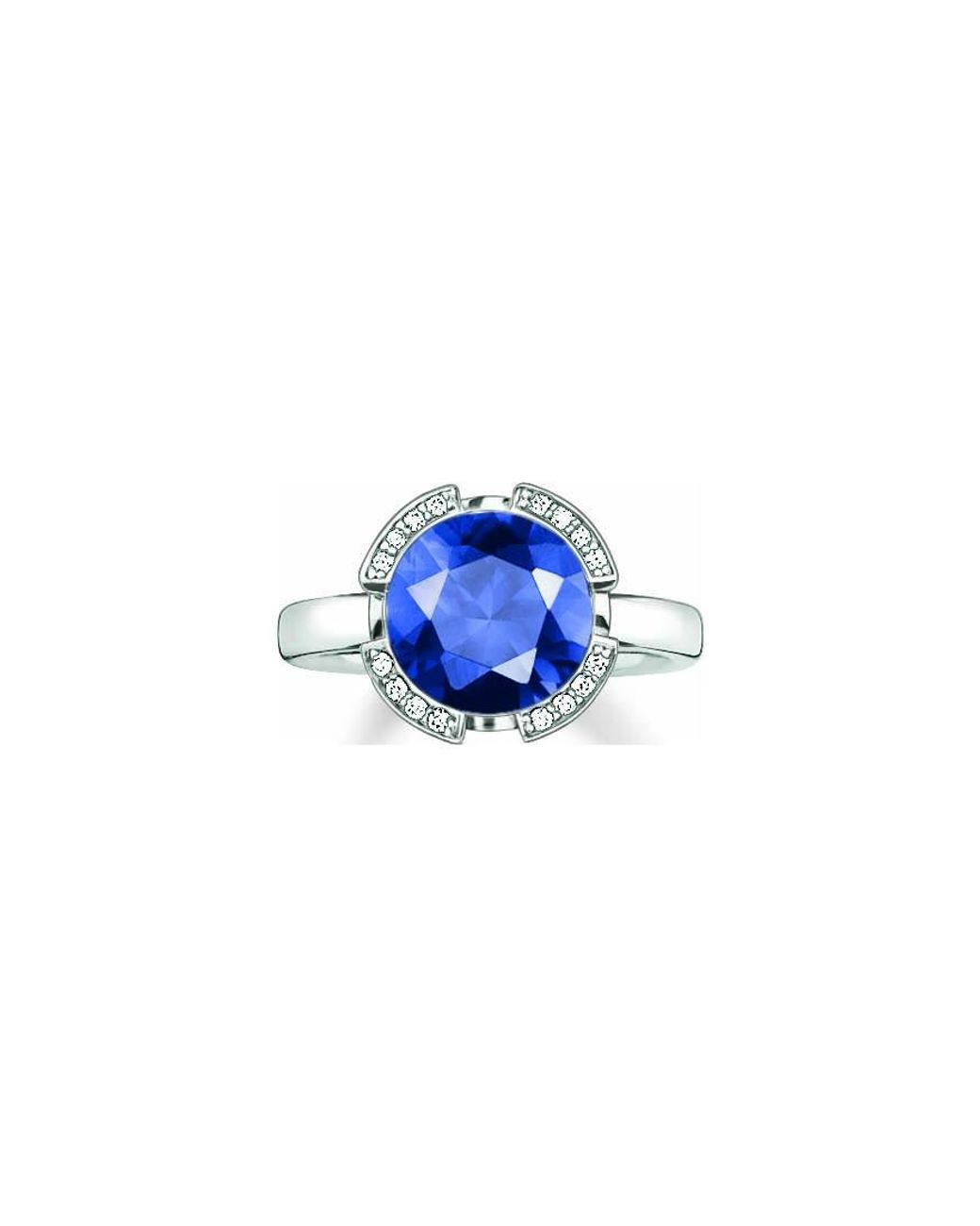 Thomas Sabo Blue Tr2038-050-32-52 Ladies Ring Sterling