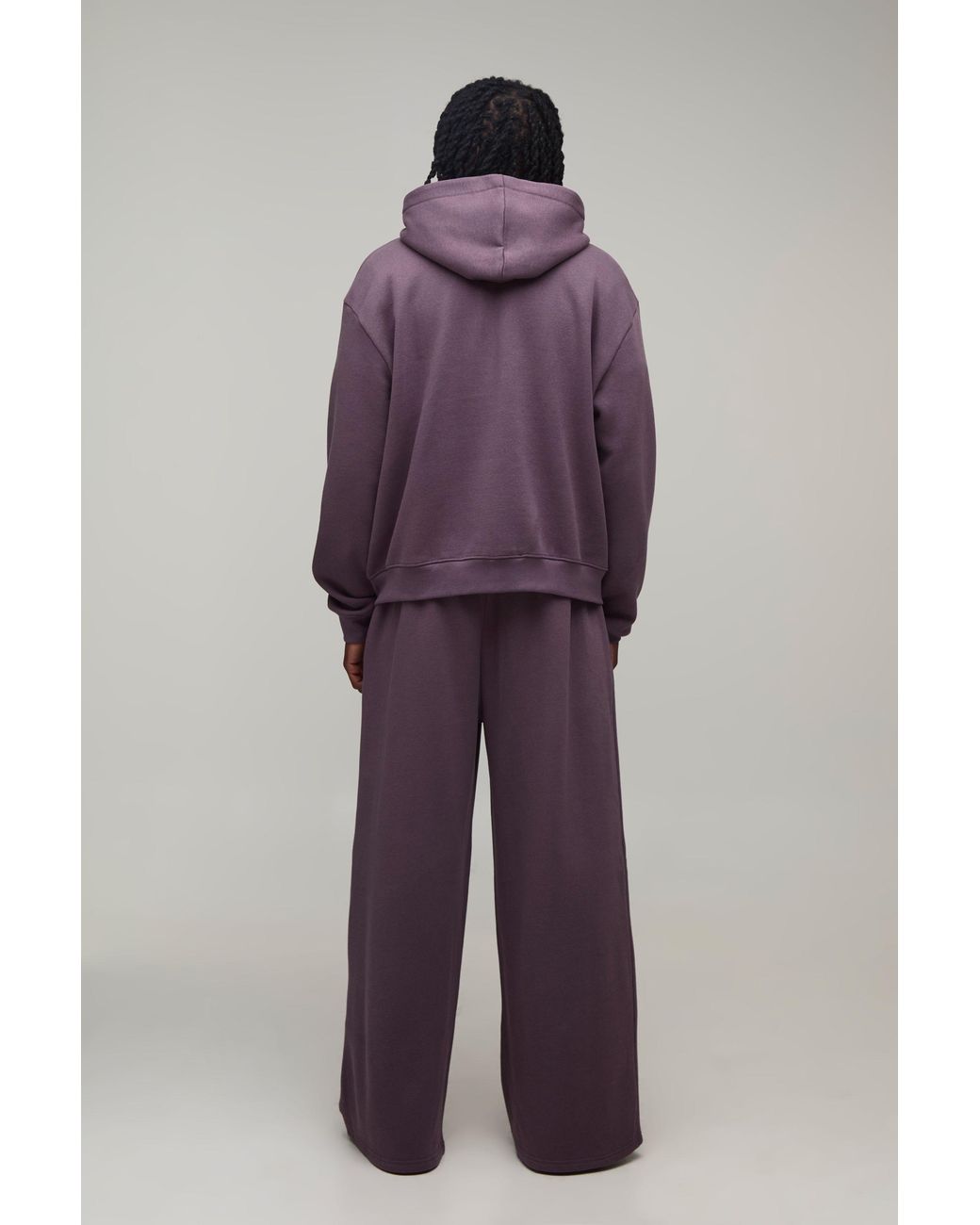 BoohooMAN Purple Tall Essential Extreme Wide Leg Jogger for men