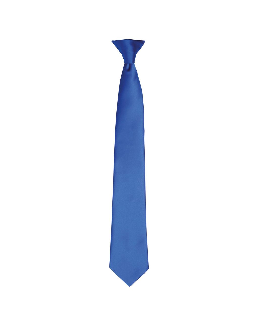 PREMIER Blue Colours Satin Clip Tie (Royal) for men