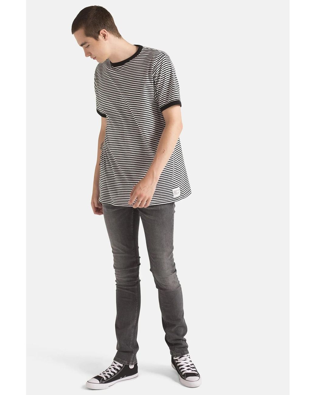 Monkee Genes Gray Organic Cotton Blend Skinny Mid-Rise Denim Jeans for men