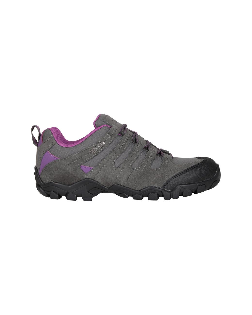 Mountain Warehouse Gray 'Belfour' Walking Shoes With Rubber Outsole Everyday Hiking Sneakers Leather