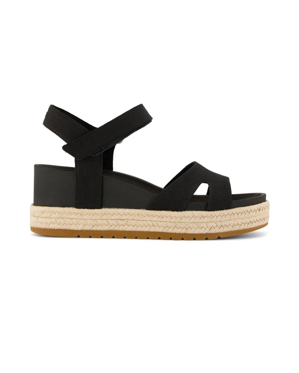 TOMS Black Alana Ankle Strap Sandals Textile