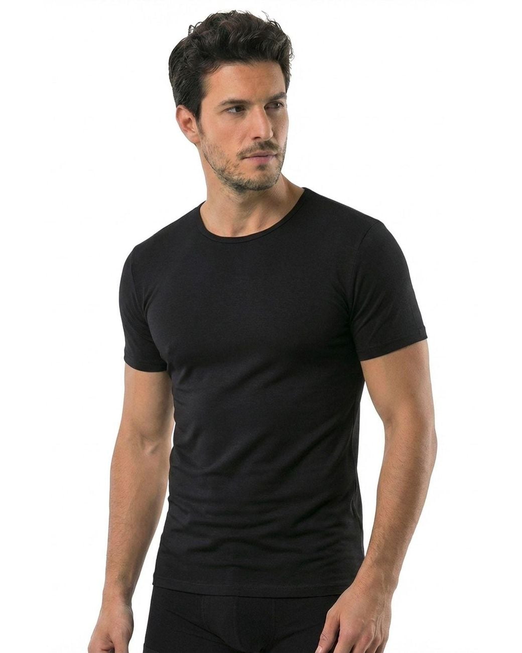 Öts Black Crew Neck T-Shirt for men