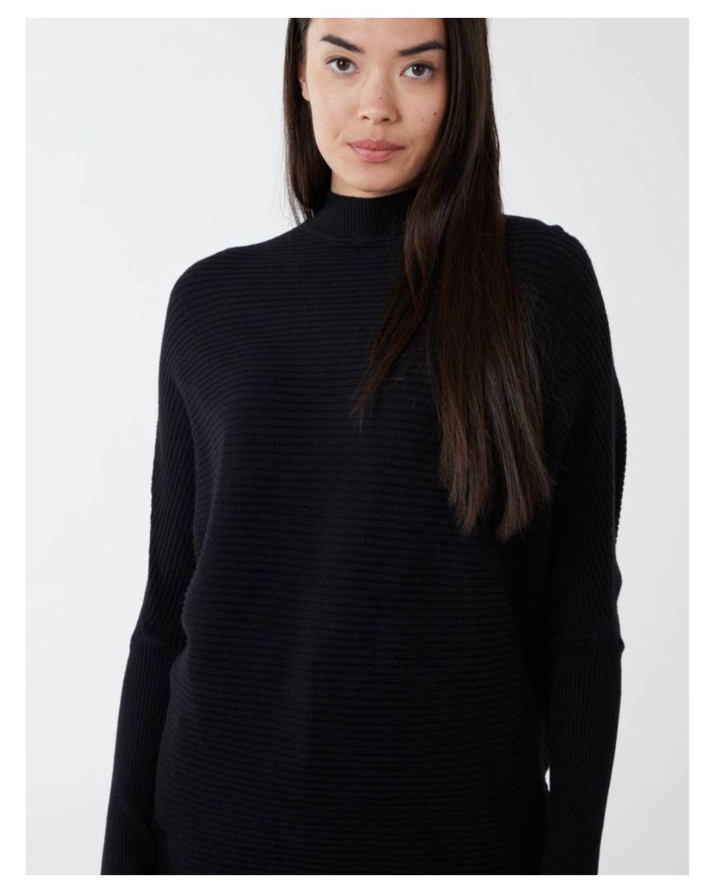 Blue Vanilla Blue Ribbed Batwing Jumper