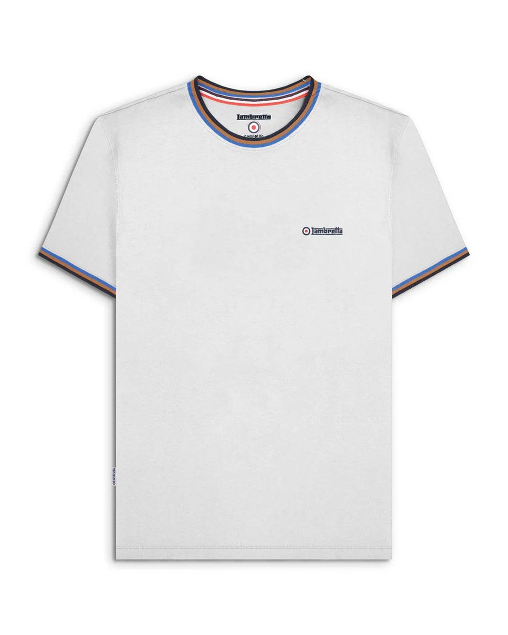 Lambretta Blue Tobacco Royal Triple Tipped Pique T-Shirt for men