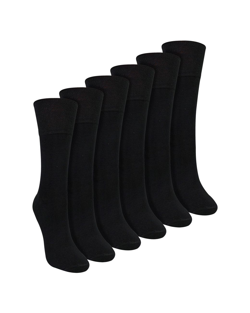 Sock Snob Black 6 Pack Ladies Bamboo Non Elastic Socks Soft Breathable Everyday Comfort