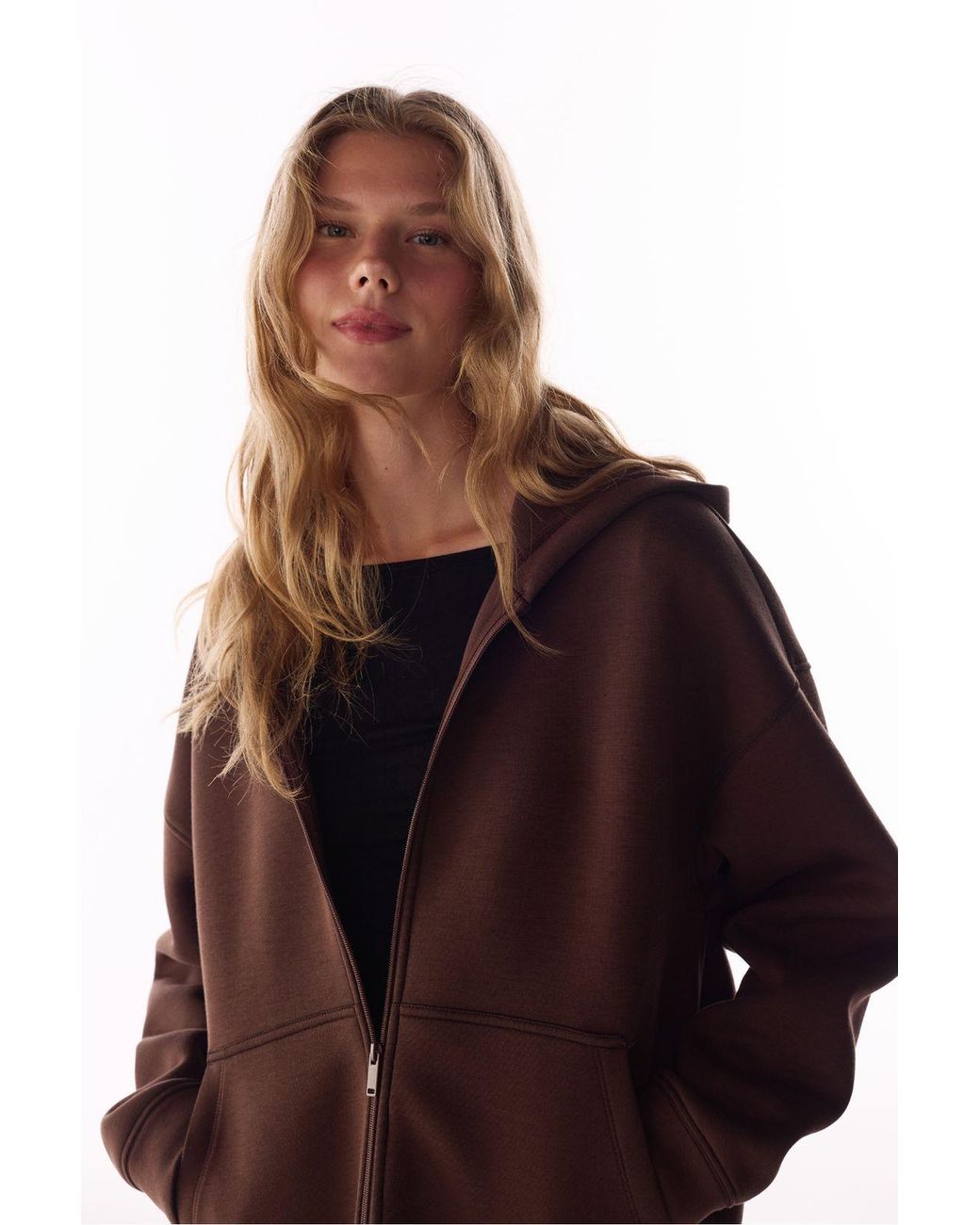 Penti Zippered Hooded Scuba Jacket