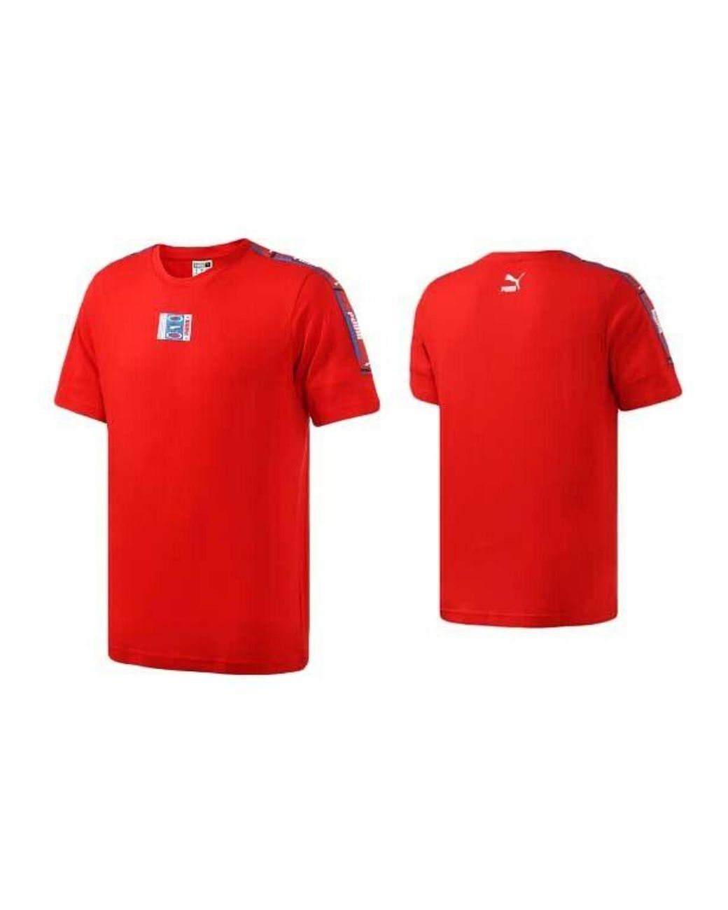 PUMA Red 90S Retro Tape Short Sleeve T-Shirt Top Tee 579516 04 for men