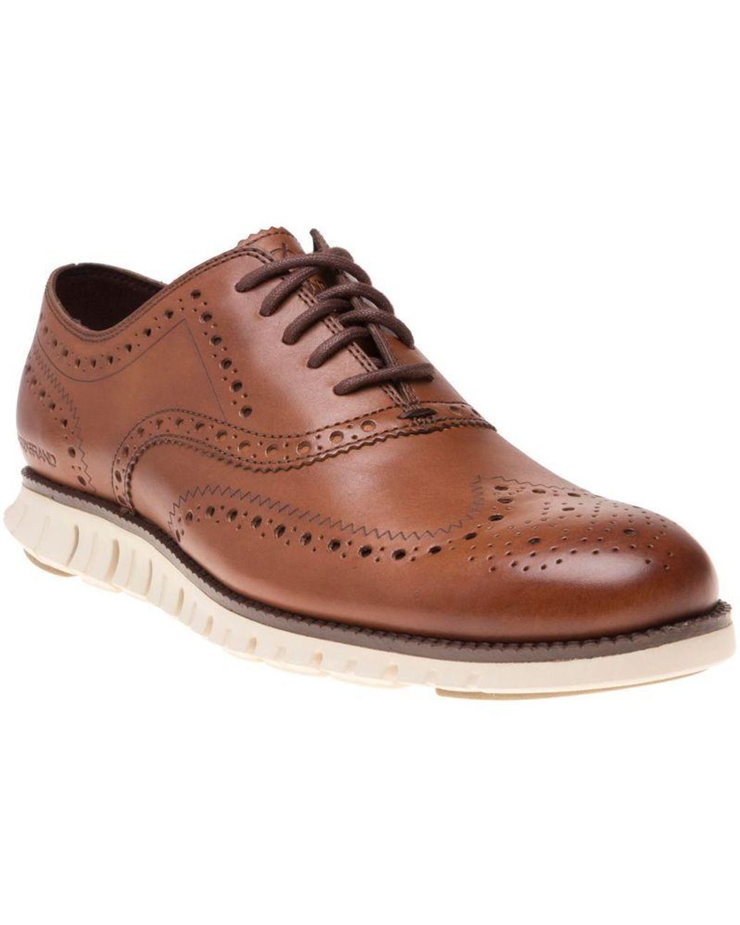 Cole Haan Brown Zerogrand Wing Ox Shoes for men