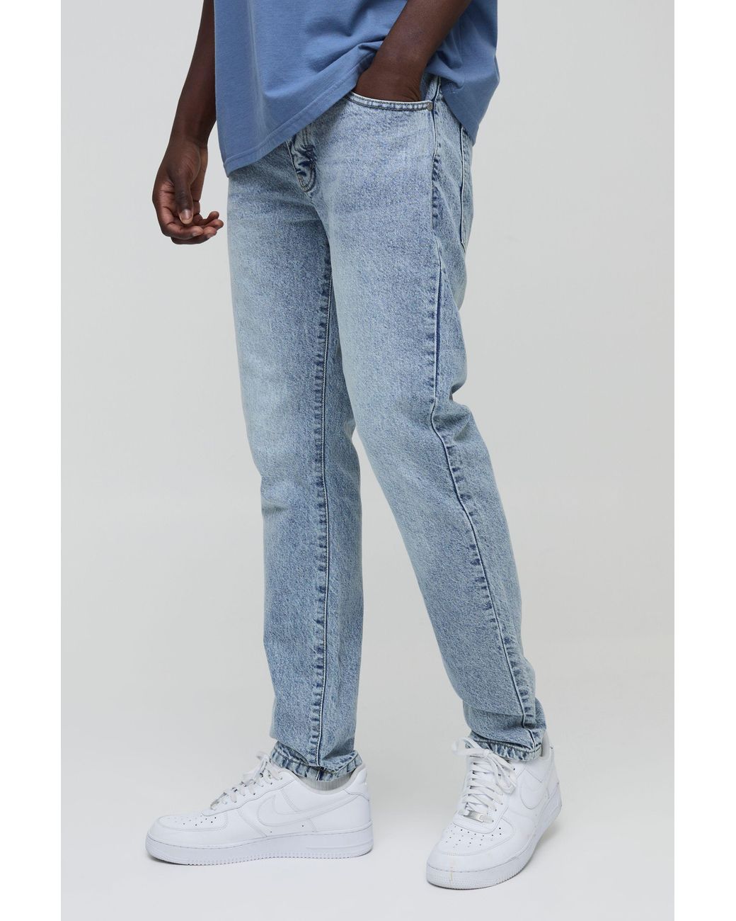 BoohooMAN Blue Slim Rigid Jean for men